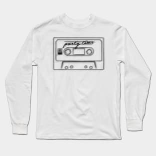 "Party Time"  Minimalist Casette Drawing Long Sleeve T-Shirt